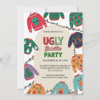 Ugly Sweater Christmas Party Einladung
