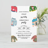 Ugly Sweater Christmas Party Einladung (Stehend Vorderseite)