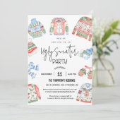 Ugly Sweater Christmas Party Einladung (Stehend Vorderseite)