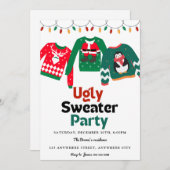 Ugly Sweater Christmas Party Einladung (Vorne/Hinten)