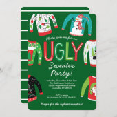 Ugly Sweater Christmas Party Einladung (Vorne/Hinten)