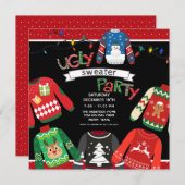 Ugly Sweater Christmas Party Einladung (Vorne/Hinten)