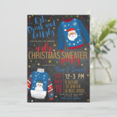 Ugly Sweater Christmas Party Einladung (Stehend Vorderseite)