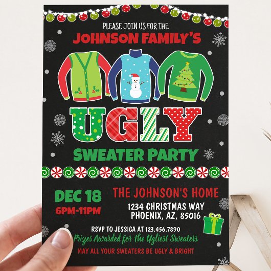 Ugly Sweater Christmas Party Einladung