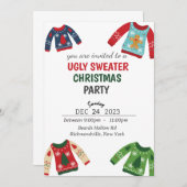 Ugly Sweater Christmas Party Einladung (Vorne/Hinten)