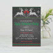 Ugly Sweater Christmas Party Einladung (Stehend Vorderseite)