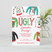 Ugly Sweater Christmas Party Einladung (Stehend Vorderseite)