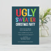 Ugly Sweater Christmas Party Einladung (Stehend Vorderseite)