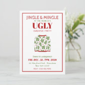 Ugly Sweater Christmas Party Einladung (Stehend Vorderseite)