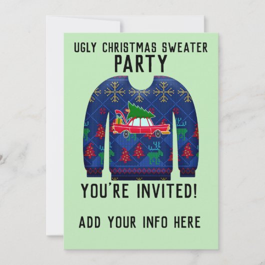 UGLY SWEATER CHRISTMAS-PARTY EINLADUNGEN (Vorderseite)