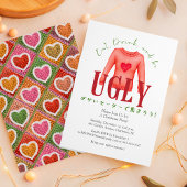 Ugly Sweater Christmas Party Funny Heart Kostüm Einladung