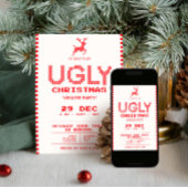 Ugly Sweater Christmas Party | Funny Pixel Knit  Einladung