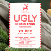 Ugly Sweater Christmas Party | Funny Pixel Knit  Einladung