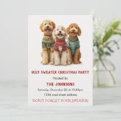 Ugly Sweater Christmas Party Invitation Einladung (Stehend Vorderseite)