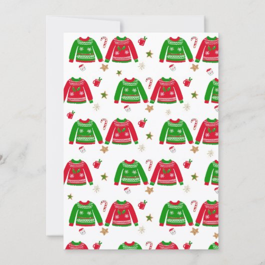 Ugly Sweater Christmas Party Invitation Einladung (Rückseite)