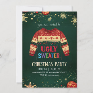 Ugly Sweater Christmas Party Invitation Einladung