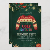 Ugly Sweater Christmas Party Invitation Einladung (Vorne/Hinten)