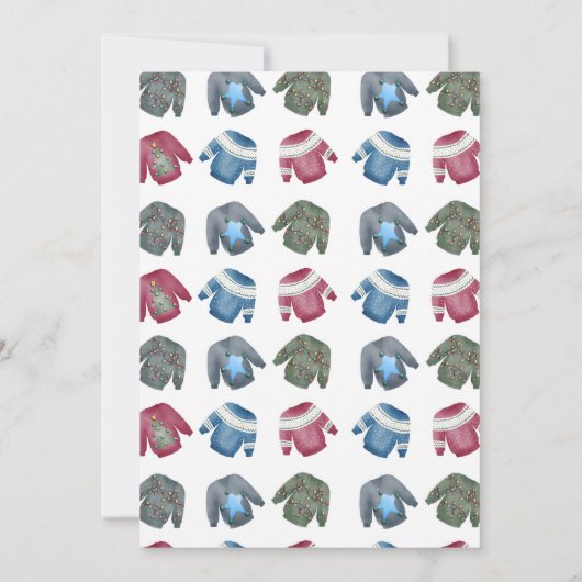 Ugly Sweater Christmas Party laden Einladung (Rückseite)