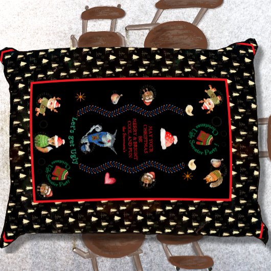 Ugly Sweater Christmas Party Nordic Animals Tischdecke