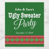 Ugly Sweater Christmas Party, Personalisiert Weinetikett (Einzelnes Label)