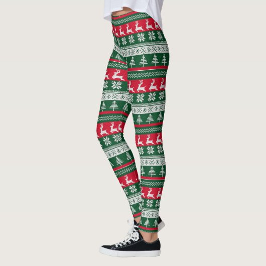 Ugly Sweater Christmas Pattern Leggings (Links)