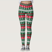 Ugly Sweater Christmas Pattern Leggings (Vorderseite)