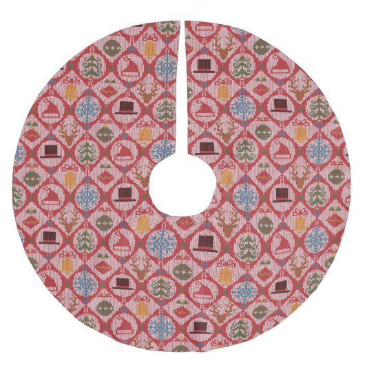 Ugly Sweater Christmas Polyester Weihnachtsbaumdecke (Vorderseite)