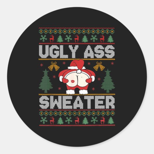 Ugly Sweater Christmas  Runder Aufkleber (Vorderseite)