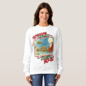 Ugly sweater Christmas Santa sleigh sloth reindeer Sweatshirt (Vorne ganz)