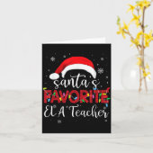 Ugly Sweater Christmas Santa's Favorite Ela Teache Karte (Gelbe Blume)
