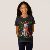 Ugly Sweater Christmas Siberian Husky Dog Puppy Xm T-Shirt (Vorne ganz)