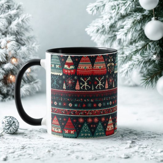 Ugly Sweater Christmas Tasse Nordic Pattern auf Bl