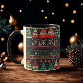 Ugly Sweater Christmas Tasse Nordic Pattern auf Bl