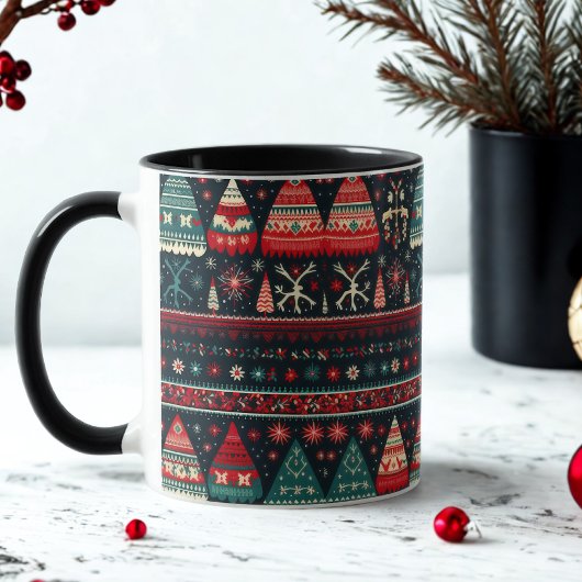 Ugly Sweater Christmas Tasse Nordic Pattern auf Bl