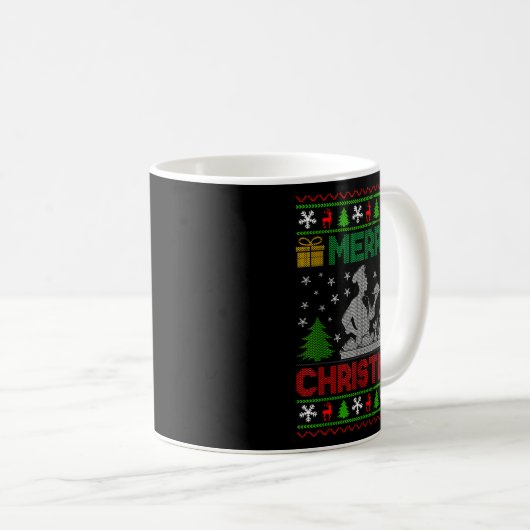 Ugly Sweater Christmas Tree Chef Cooking Job Pride Kaffeetasse (VorderseiteRechts)