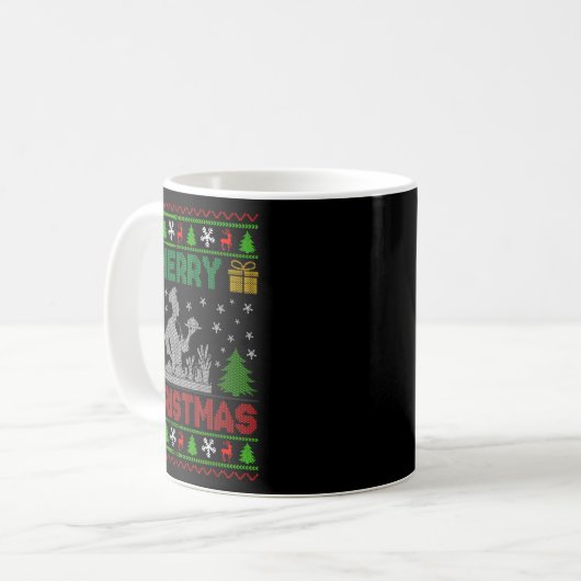 Ugly Sweater Christmas Tree Chef Cooking Job Pride Kaffeetasse (Vorderseite Links)
