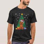 Ugly Sweater Christmas Tree Light Irish Setter Dog T-Shirt (Vorderseite)