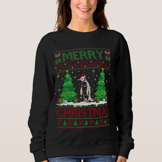 Ugly Sweater Christmas Tree Lighting Pinguin Ugly Sweatshirt (Vorderseite)