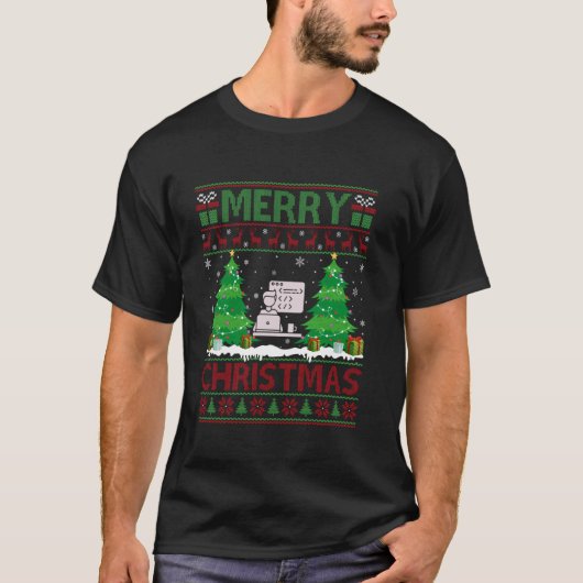 Ugly Sweater Christmas Tree Lighting Web Developer T-Shirt (Vorderseite)