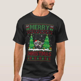 Ugly Sweater Christmas Tree Lighting Wolf Ugly Xma T-Shirt