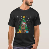 Ugly Sweater Christmas Tree Lights Briard Dog Sant T-Shirt (Vorderseite)