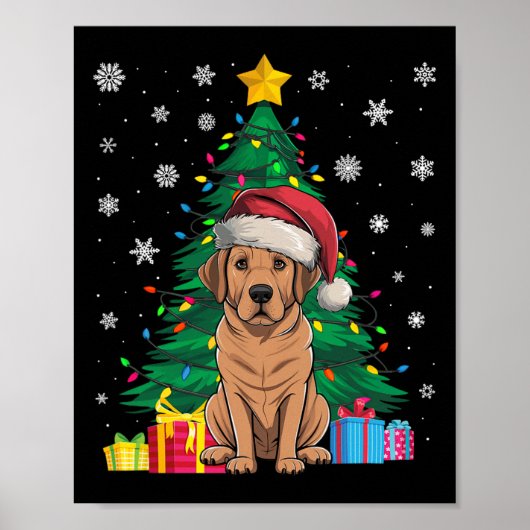 Ugly Sweater Christmas Tree Lights Labrador Dog Sa Poster (Vorne)