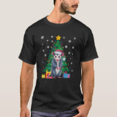 Ugly Sweater Christmas Tree Lights Opossum Santa H T-Shirt (Vorderseite)