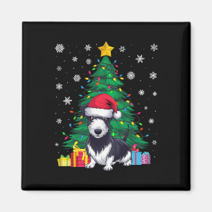 Ugly Sweater Christmas Tree Lights Rat Terrier Dog Magnet