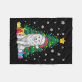 Ugly Sweater Christmas Tree Lights Samoyed Dog San Fleecedecke (Vorderseite (Horizontal))
