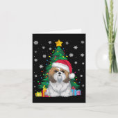Ugly Sweater Christmas Tree Lights Shih Tzu Dog Sa Karte (Vorderseite)