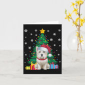 Ugly Sweater Christmas Tree Lights Westie Dog Sant Karte (Gelbe Blume)