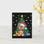 Ugly Sweater Christmas Tree Lights Yorkie Dog Sant Karte (Gelbe Blume)