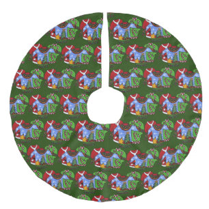 Ugly Sweater Christmas Tree Skirt Leinenimitat Weihnachtsbaumdecke
