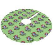 Ugly Sweater Christmas Tree Skirt Leinenimitat Weihnachtsbaumdecke (Schrägansicht)
